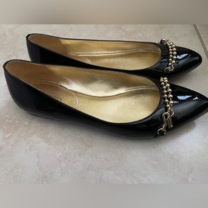 Coach Flat Loafers with Decorative Chain - Size 7B Black